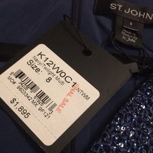 St. John v-neck sequined gown.  Twilight navy